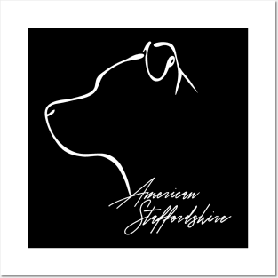 Proud American Staffordshire Terrier profile dog lover Posters and Art